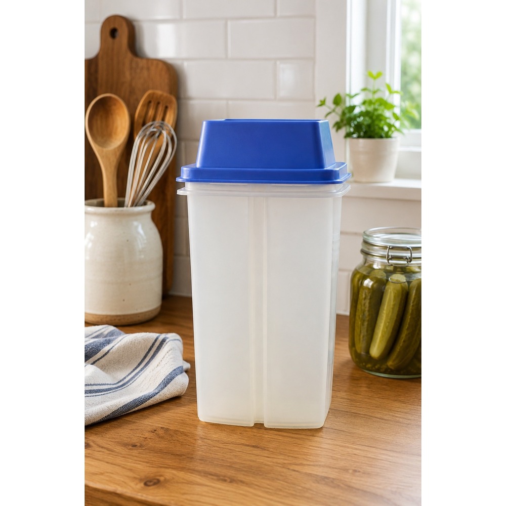 Vintage Tupperware Pick-A-Deli Large Pickle Keeper Strainer Blue Lid 1562